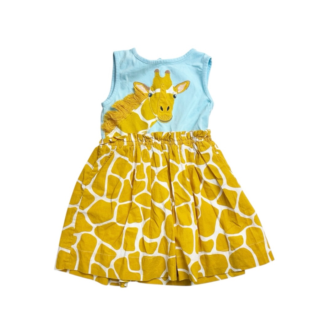 Mini Boden Blue and Yellow Giraffe Dress